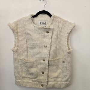 Scotch & Soda Ivory Tweed Buttoned Vest